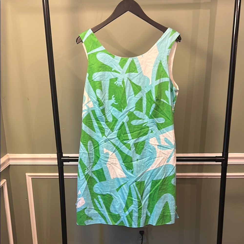 Lilly Pulitzer Vintage Iconic Green and Blue Sleeveless Sheath Dress